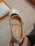 卓诗尼玛丽珍女鞋2026年春秋新款配裙子珍珠单鞋女法式皮鞋粗跟高跟鞋女 米白色-6.5CM 37 实拍图