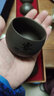水墨紫砂陶瓷功夫小茶杯套装茶碗品茗杯建单茶具紫砂斗笠主人茶盏 6个双字礼盒装(藏蓝)特惠款 实拍图