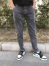 益帛（YIBO）牛仔裤男士夏季薄款韩版黑灰色弹力修身显瘦百搭休闲小脚长裤子男 灰色 34 【建议150-165斤】 实拍图