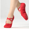 Glueckind 成人儿童男女舞蹈鞋软底练功鞋猫爪鞋瑜伽鞋芭蕾舞拉丁舞鞋 红色布头 37/建议脚长22cm 实拍图