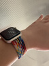 BHO【热销5万+】适用苹果手表表带apple iwatch s10/s11表带s9/se3/2单圈编织表带s8/7尼龙女士男生款 彩虹版色（白色连接器） 44/45/46表盘M码【腕围174-185 实拍图