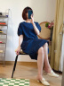卡吉蘭娜（Kajilanna）棉麻连衣裙女装夏季新款韩版显瘦时尚气质减龄小个子休闲套装裙子 藏青色 M（105斤以下） 实拍图