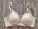 SE无痕内衣女薄款舒适睡眠无钢圈文胸小胸聚拢胸罩缎面蕾丝性感吊带 象牙白 L （75ABC/80A）95-110斤 实拍图