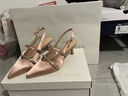 CHARLES&KEITH亮钻一字带尖头包头复古高跟凉鞋婚鞋子女鞋生日礼物CK1-61720199 Nude肉色 34 实拍图