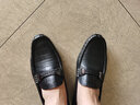 【官方发售】宾度（J.Benato）休闲皮鞋男 豆豆鞋英伦套脚男士商务皮鞋耐磨男鞋防滑驾车鞋 黑色（欧码） 40 实拍图
