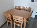 鲁菲特 实木餐桌 可伸缩变圆折叠实木餐桌椅组合 餐桌椅套装家用饭桌子 胡桃色（1.38米） 一桌6椅 实拍图
