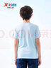 特步（XTEP）童装儿童夏季短袖针织衫短T中大童男童透气速干运动休闲T恤 天际蓝【9013】 110 cm 实拍图