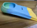 特步（XTEP）游泳脚蹼成人儿童自由泳脚蹼硅胶鸭脚板潜水蛙泳速学专业训练装备 黄蓝绿拼色 S 35-37码【脚长22内】 实拍图