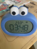 BBA闹钟学生儿童用倒计时器智能充电卡通夜光创意电子钟蓝牙大嘴蓝色 实拍图