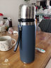 sealake316不锈钢保温杯男女泡茶杯大容量水杯大号水杯子长效旅行 双内盖款灰蓝色 1000ML 实拍图