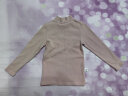 小素材 女童t恤宝宝外出打底衫儿童长袖秋衣高领上衣中领春秋装男冬季 嫩粉色 130 实拍图
