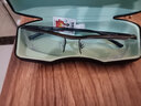 帕斯贝奇近视眼镜男款超轻纯钛半框眉线框商务眼镜架可配有度数变色眼镜框 纯钛枪灰 镜架+1.60防蓝光镜片 实拍图