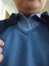 浪莎保暖上衣男秋冬季加绒假两件针织羊毛发热翻领毛衣衬衫加厚爸爸装 实拍图
