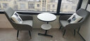 潇赫 凉台休闲桌椅阳台小桌椅网红小茶几现代简约一桌两椅组合三件套 双层黑架劳伦白+灰色+灰色 实拍图