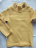 小素材 女童t恤宝宝外出打底衫儿童长袖秋衣高领上衣中领春秋装男冬季 蛋黄色 120 实拍图