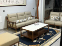 韵存家居 宋式美学真皮沙发 新中式北欧白蜡木全实木沙发客厅家具 2.12大三人位（三重材质升级） 【北美白蜡木+意大利头层真皮】 实拍图