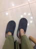 内泊NEIBO乳胶棉拖鞋男冬家居家用按摩抑菌防臭橡胶软底静音防滑女士 晨雾灰 41-42 大1码宽松 实拍图