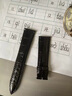 世辉双面鳄鱼皮表带男真皮适用天梭美度万国欧米茄浪琴积家手表带链女 黑色黑线银色扣-四轴蝴蝶扣款 接口宽度20MM 实拍图