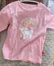 真维斯（Jeanswest）儿童长袖t恤纯棉女童春秋中大童秋装打底衫宽松可爱上衣女孩童装 粉 粉粉独角 140 cm 实拍图
