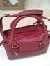 袋鼠（KANGAROO）中年时尚女包2025潮韩版女士手提包软皮单肩包斜挎妈妈包 酒红色 实拍图