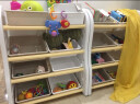 哈乐猫（HELLO CAT）儿童玩具收纳架置物架塑料幼儿园收纳柜整理架多层宝宝书架绘本架 萌鹿（组合三）蓝 实拍图