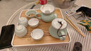 唯古潮汕功夫茶具套装家用小套青瓷茶盘茶壶盖碗茶杯陶瓷茶船办公茶海 茶壶密胺茶盘10件套（普通包装） 实拍图