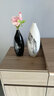 福美林（FUMEILIN） 简约现代家居饰品时尚客厅黑白羽毛花瓶工艺品摆件花器装饰摆件 新品羽毛炮弹瓶+1束粉色玉兰花 实拍图