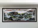 良品大师山水画办公室挂画中式客厅装饰画万里长城靠山图茶室字画风景壁画 八方来财A5 70*190cm宣纸锦绫+有机玻璃+红褐色实木框（热卖款） 实拍图