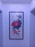 迅典（XUNDIAN）九鱼图玄关装饰画国画纯手绘花鸟挂画客厅入户走廊过道竖版风景画 富贵有余 实木带框63*123厘米 实拍图