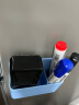 递乐 磁性可挂可吸式笔筒白板笔收纳盒黑板壁挂式磁铁笔盒磁力磁吸粉笔盒+10支白板笔 2485 蓝色 实拍图