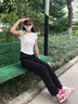 翊尚美黑色西装裤子女春秋冬季新款通勤职业直筒小个子宽松休闲阔腿裤XL 实拍图