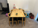 爱必居全实木餐桌家用吃饭桌子餐桌椅组合原木色 120*70单桌+4把牛角椅 实拍图