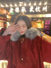 妍莉芬派克服女2025年新款冬季加绒女装外套中长款羽棉袄绒服女棉衣棉服 红色 M 建议118-135斤 实拍图