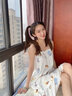 小情歌 棉质吊带睡裙女夏季少女连衣裙性感女生睡衣孕妇宽松休闲家居服 BLM40673女裙 L 女/身高160-165 体重100-120 实拍图