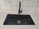 意狄讴（Yedeeo）意大利石英石水槽厨房洗手池洗菜盆花岗岩单槽台下盆洗碗槽黑7088 【7078SY】780*470全套配置 实拍图