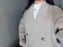 雷公馆 毛呢大衣女2026秋冬新款毛呢外套中长款羊毛双面呢显瘦呢子大衣 2256米白色 M 实拍图