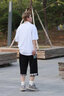 举风华夫格七分裤男士夏季薄款潮流运动裤子男宽松高街过膝休闲短裤男 黑色 2XL 145至160斤可穿 实拍图
