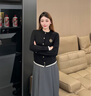 Teenie Weenie小熊针织开衫女春季软糯舒适简约休闲通勤针织毛衣外套女 黑色 S (160) 实拍图