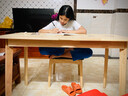 巧手七（QIAOSHOUQI）实木书桌 学习桌简易写字台中学生书桌椅北欧桌子现代简约电脑桌 原木色 + 椅子 120cm*55cm*75cm（长宽高） 实拍图