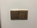USP国际电工国际电工开关插座面板86型暗装二三插拉丝金色电脑墙壁电源插座 一开三孔16A/开关可控制插座 实拍图