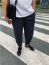 BORURZ 春秋季冰丝休闲裤男超薄宽松大码运动九分弹力小脚9分裤 黑色 L适合(130-150)斤 实拍图