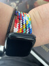 BHO【热销5万+】适用苹果手表表带apple iwatch s10/s11表带s9/se3/2单圈编织表带s8/7尼龙女士男生款 彩虹版色（黑色连接器） 44/45/46表盘M码【腕围174-185 实拍图