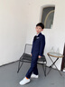 罗蒙儿童西装套装帅气男童花童主持人礼服男孩钢琴演出服 藏青色 170 实拍图
