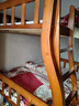 月堤湖胡桃色儿童上下床实木高低床双层床上下铺床两层木床子母床 胡桃色爬梯款单床 上铺宽130cm下铺宽150cm（店铺爆款） 实拍图