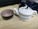 金镶玉白瓷茶壶 中国白羊脂玉瓷素烧西施壶石瓢壶功夫茶具喝茶泡茶壶 羊脂玉瓷素烧竹节壶150ml 实拍图