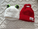 贝娜茜婴儿帽子秋冬季可爱超萌婴幼儿护耳针织帽新生儿胎帽纯棉毛线帽冬季 MX498-红色 0-12个月（38-46CM） 实拍图