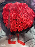 微蜜创意抖音同款玫瑰香皂花束成品生日礼物女生闺蜜七夕情人节礼物花 99朵红香皂花 黑纱 圆形 实拍图