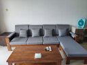 公熊（GXIONG） 公熊家具 沙发实木沙发客厅北欧实木木质沙发实木沙发小户型沙发 胡桃色（灰色布套） 四人位+脚踏 实拍图