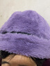 老年人帽子女冬季新款皮草帽女冬天仿水貂毛礼帽时尚皮保暖帽中老年皮草包头帽潮流 紫色 实拍图