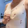 Mom Jane哺乳背心吊带纯棉孕妇装春秋款打底衫内搭喂奶月子服内衣免穿文胸 粉印樱桃（莫代尔棉-可拆罩杯） M(建议体重85-100斤) 实拍图